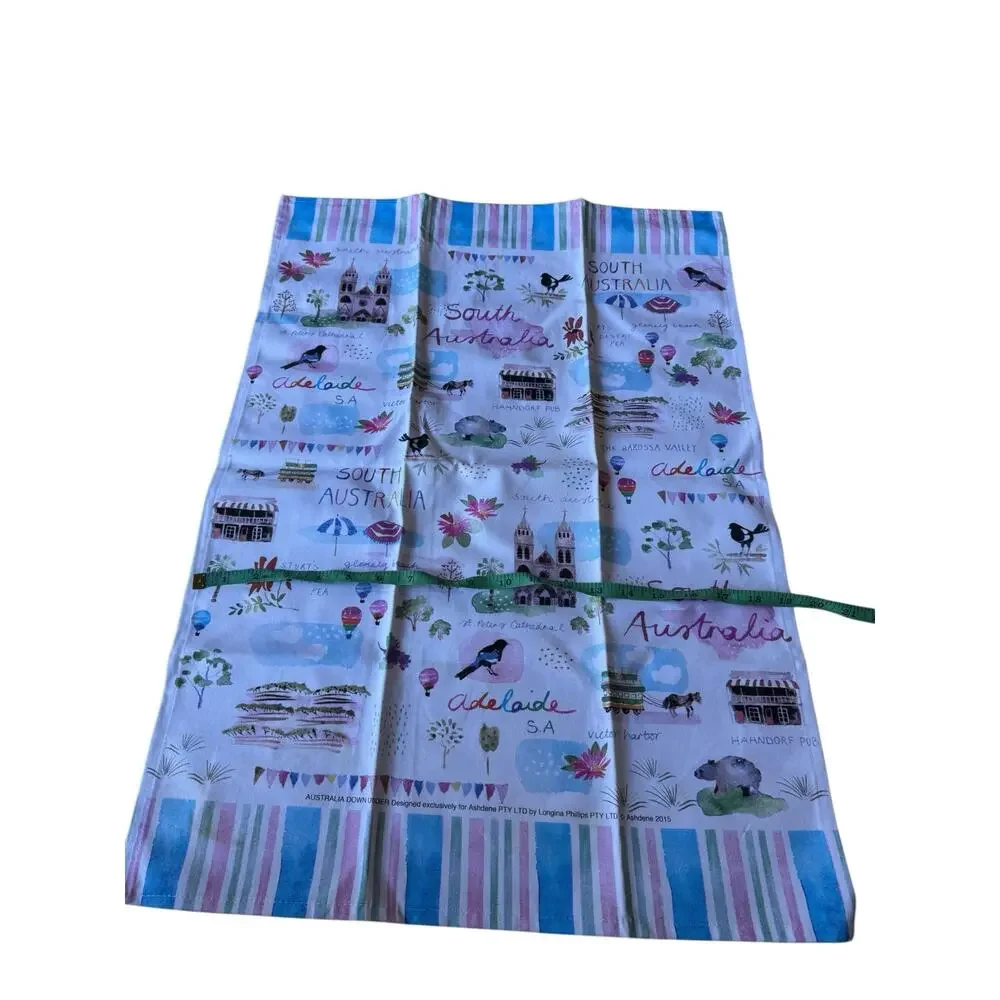 South Australia Print Tea Towel *NEW* ASHDENE Longina Phillips Beach Koala Trees